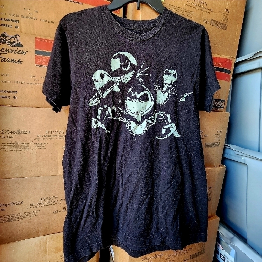Disney The Nightmare Before Christmas Black Jack Skellington Tee T-Shirt Men's M